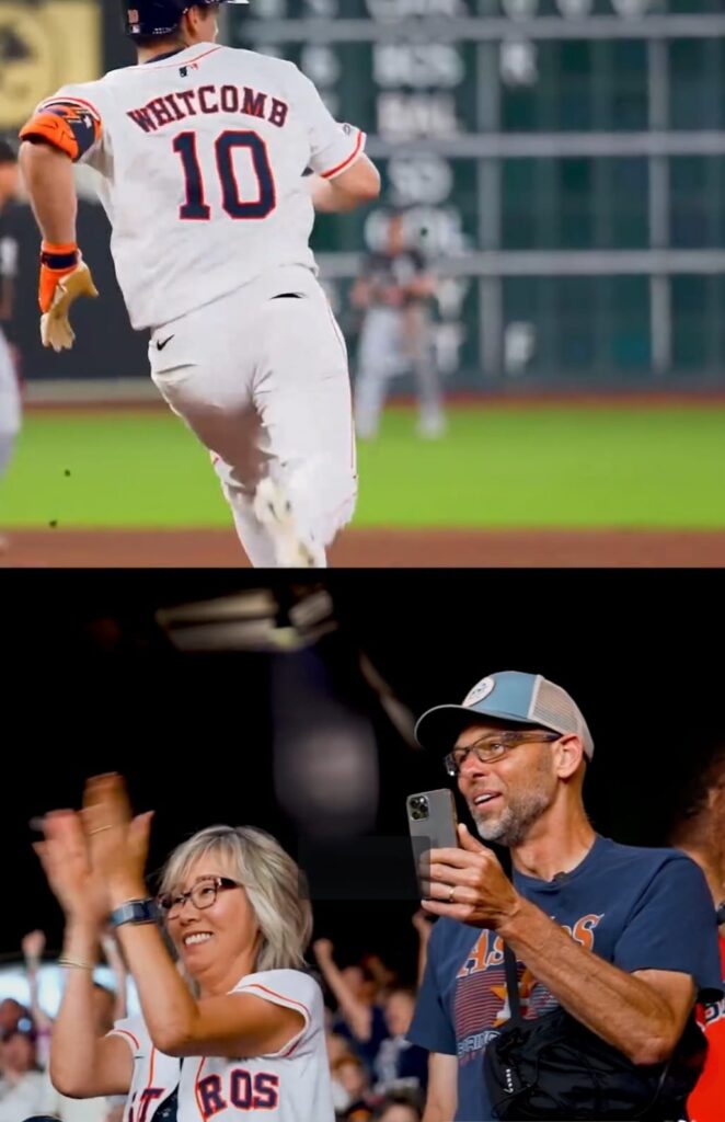 Shay Whitcom's parents Yoonie and Lane Whitcomb at his MLB debut