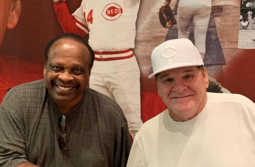 Pete Rose Photographed Shaking Hand With His Longtime Friend Baseball All-Star, Al Oliver